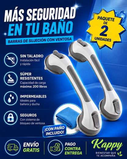Barras de sujeción para la bañera y la ducha con ventosa